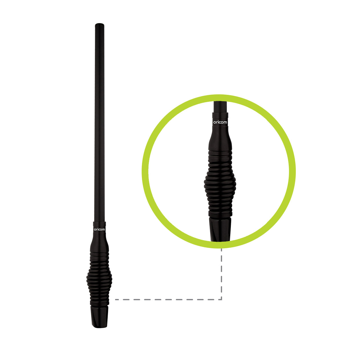 Anu930 3dbi UHF Cb Fibreglass Radome Antenna With Heavy Duty Spring Base