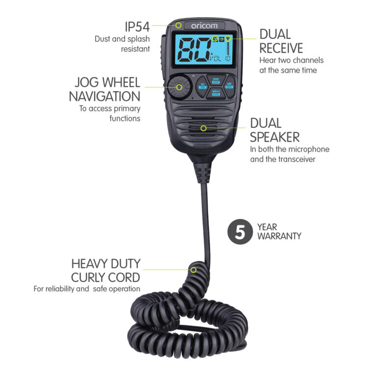 Dtx4200xdv Dual Receive UHF Cb Radio With Dual Voltage And Ip Rating