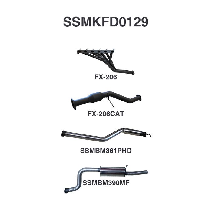 Manta - Falcon BA BF 6 Cylinder Ute Full System Hotdog/Muffler - (SSMKFD0129)