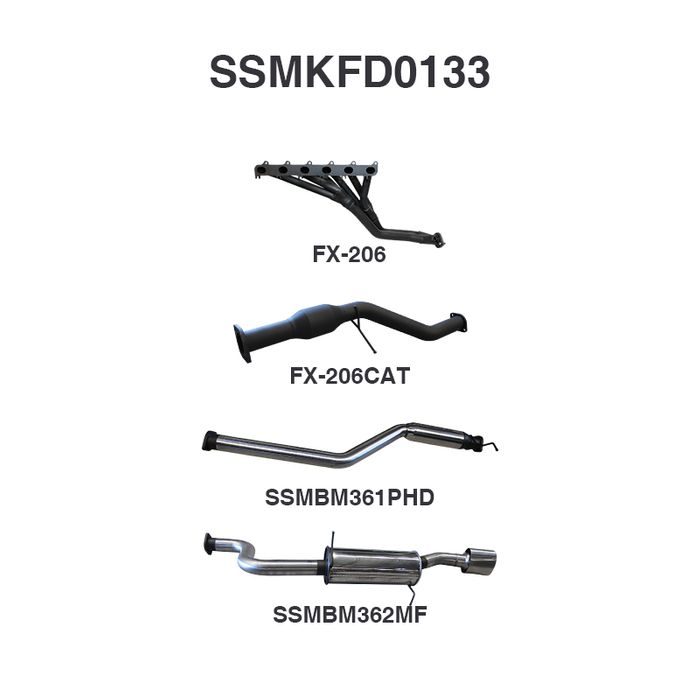Manta - Falcon BA BF 6cl XR6 Ute Full System Hotdog/Muffler - (SSMKFD0133)