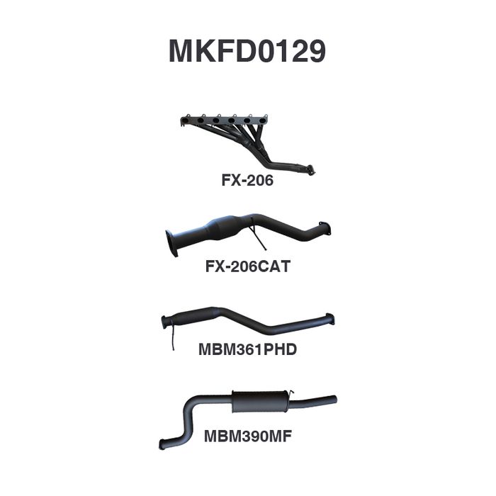 Manta - Falcon BA BF 6 Cylinder Ute Full System Hotdog/Muffler - (MKFD0129)