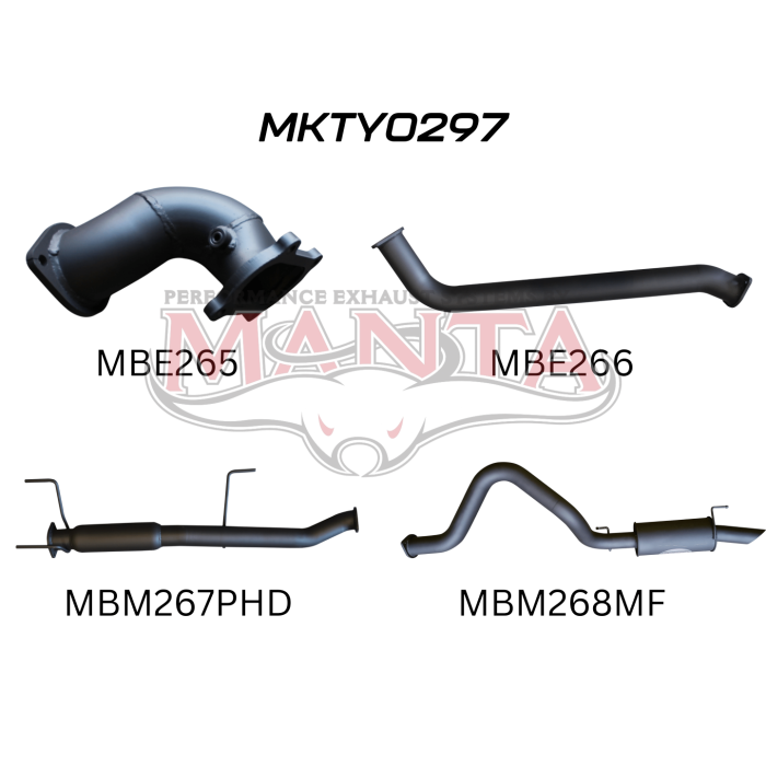 Manta - HDJ100 4.2L TD WAGON 3in CENTRE HOTDOG & REAR MUFFLER - (MKTY0297)