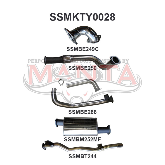 Manta - HDJ78 4.2L Troop Carrier 3in Turbo Back With Muffler - (SSMKTY0028)