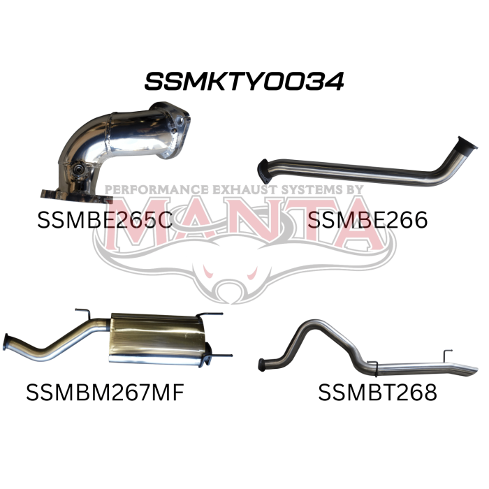 Manta - HDJ100 4.2L TD WAGON 3in CENTRE MUFFLER & REAR TAIL - (SSMKTY0034)