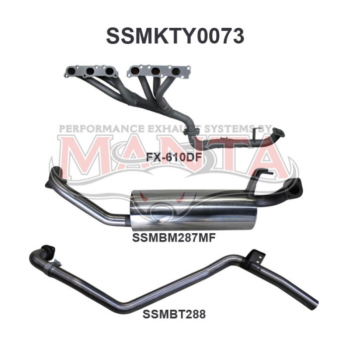 Manta - Landcruiser FZJ80 4.5L Extractors & 2.5in Full System - (SSMKTY0073)