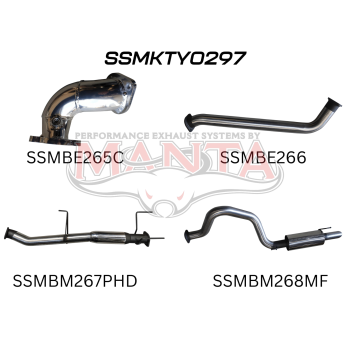 Manta - HDJ100 4.2L TD WAGON 3in CENTRE HOTDOG & REAR MUFFLER - (SSMKTY0297)