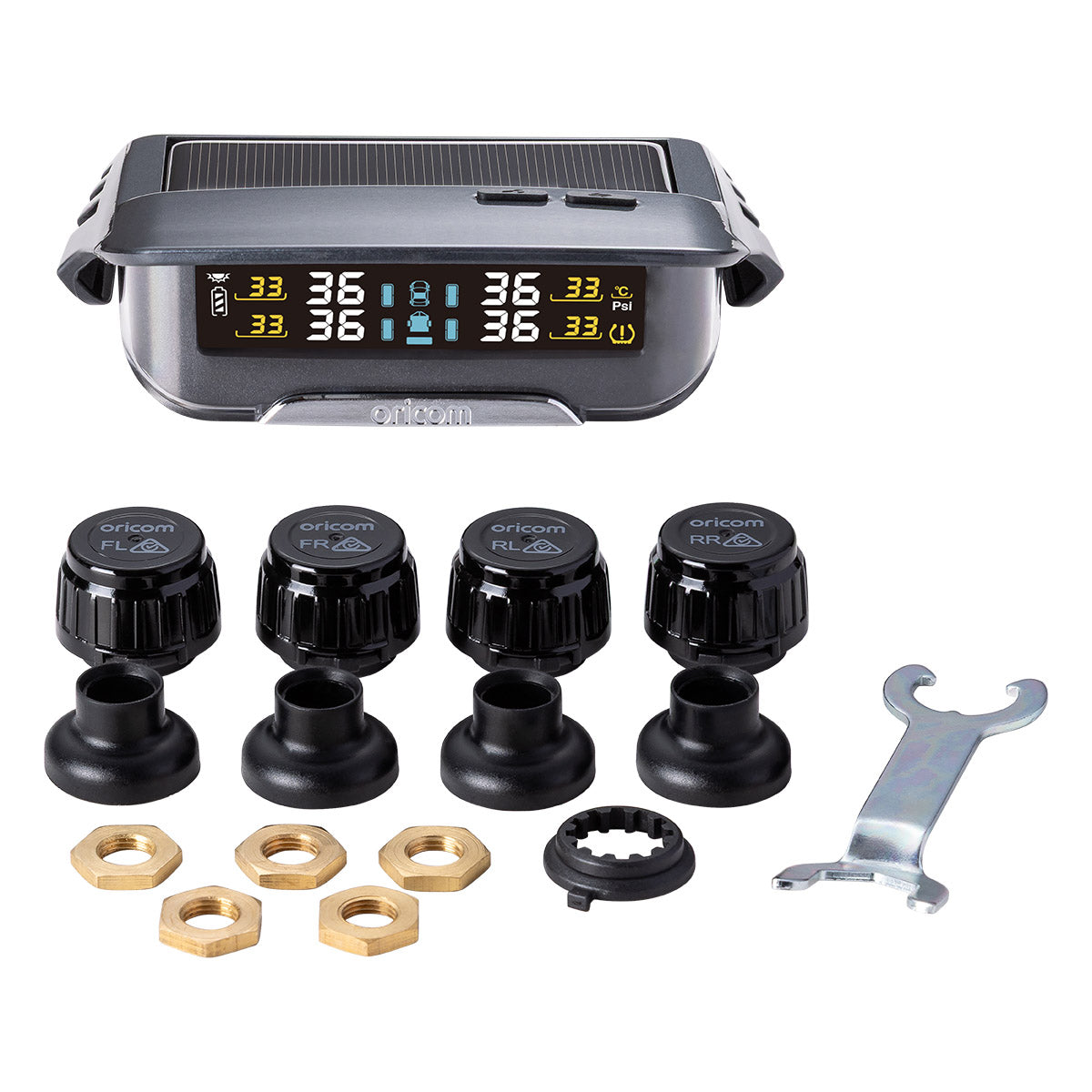 TPMS10-4E Tyre Pressure Monitoring System Incl. 4 External Sensors with APP Control Settings