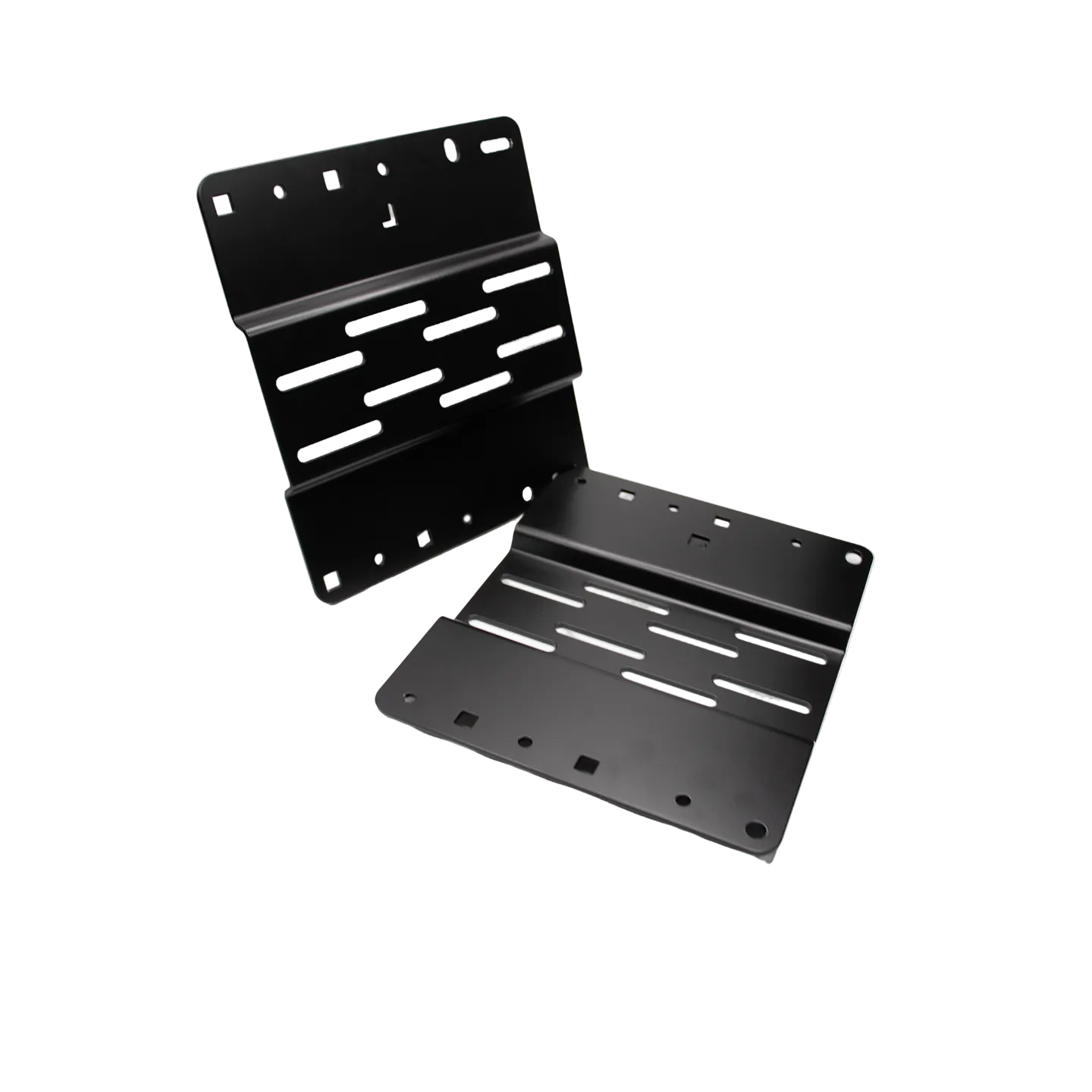 Two black metal brackets on a white background with 'Racks Brax' branding.