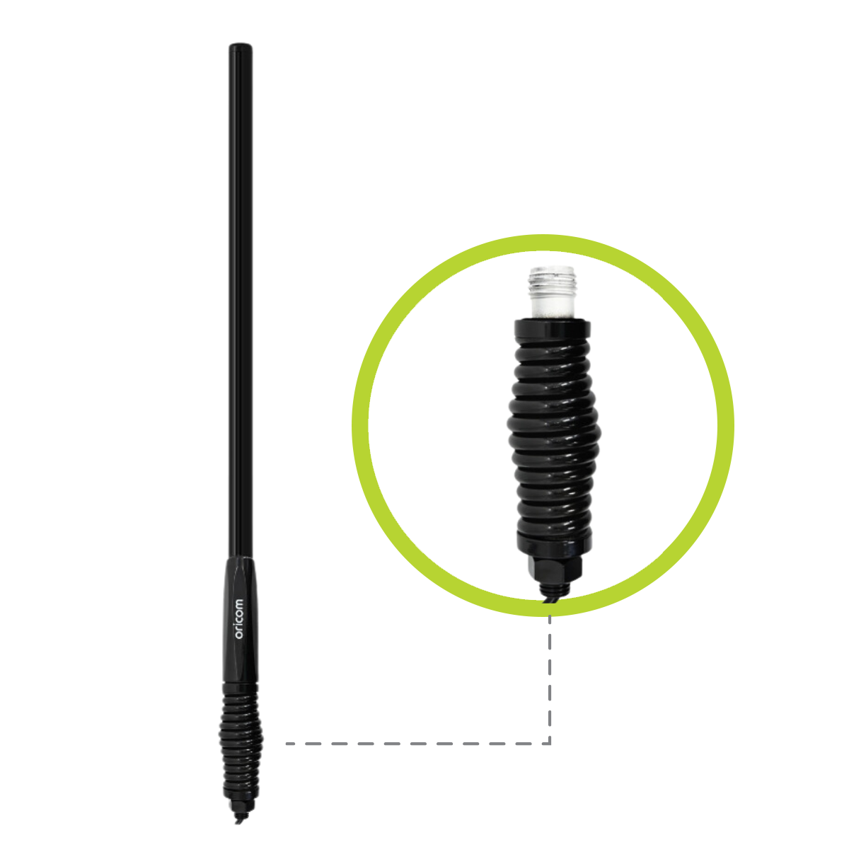 Anu856 3dbi UHF Cb Antenna With Detachable Fibreglass Pole