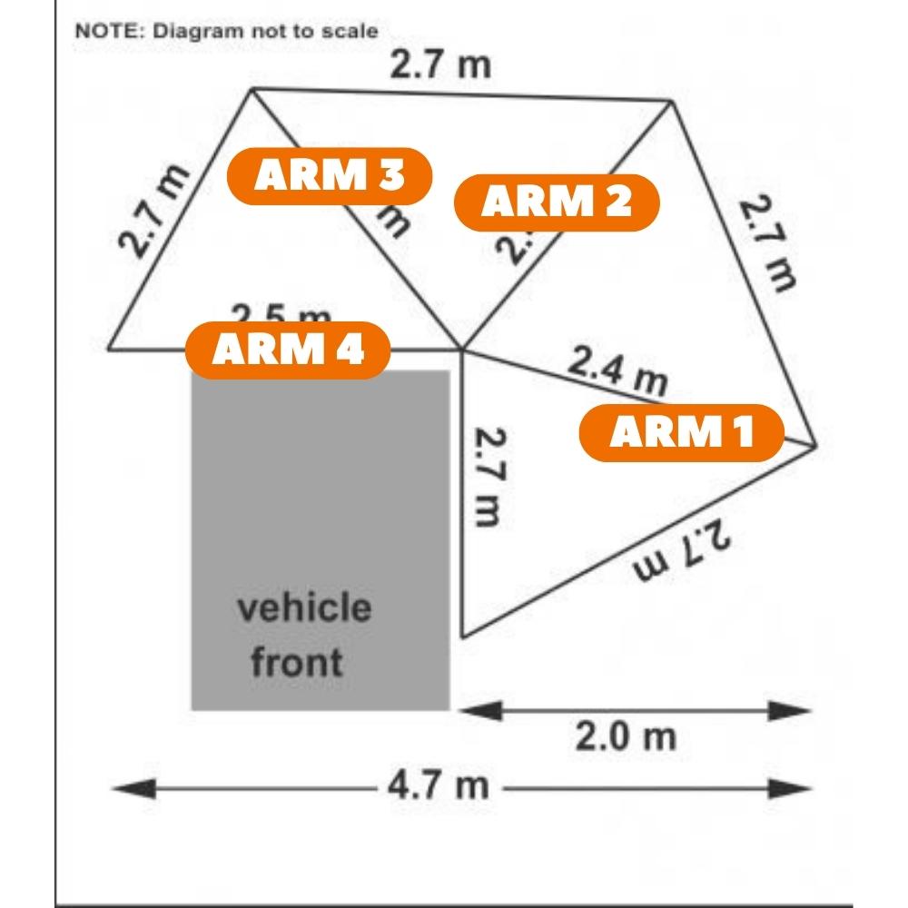 Replacement Arm  2.7 awnings