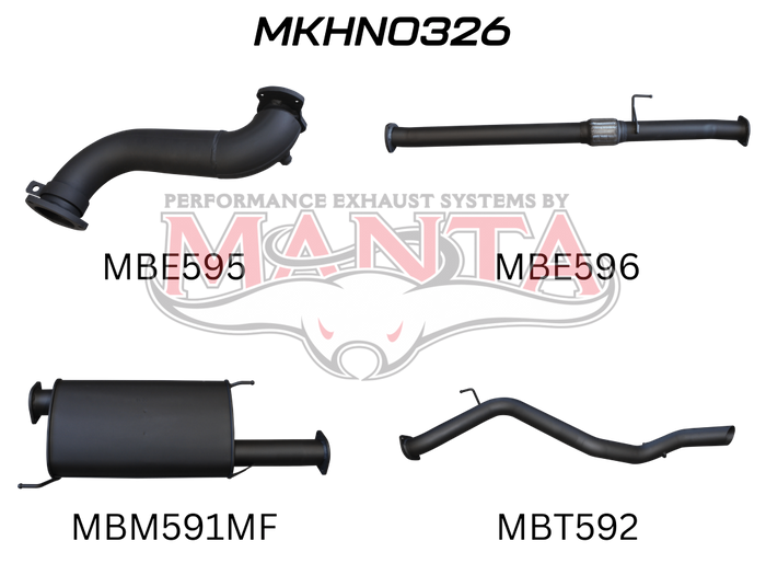 Manta - COLORADO 7 SUV 2.8L TURBO BACK WITHOUT CAT & WITH CENTRE MUFFLER (MKHN0326) - (MKHN0326)
