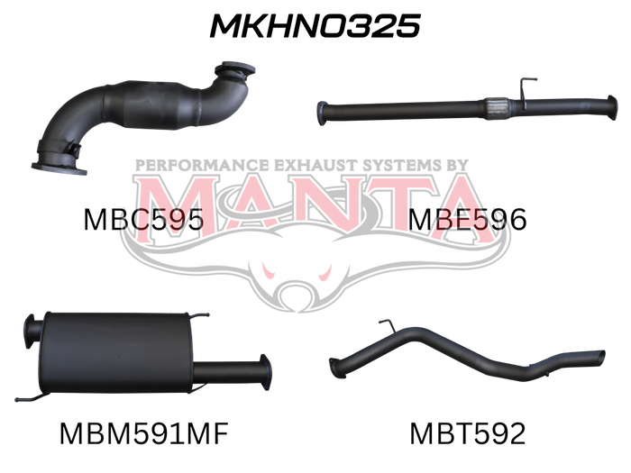 Manta - COLORADO 7 SUV 2.8L TURBO BACK WITH CAT & CENTRE MUFFLER (MKHN0325) - (MKHN0325)