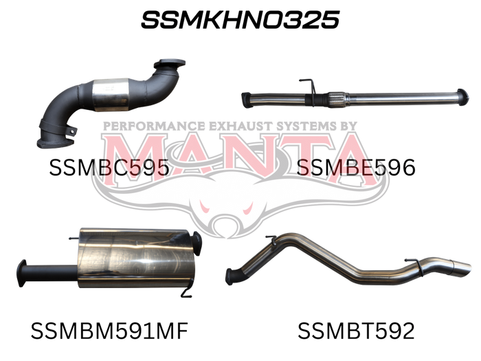 Manta - COLORADO 7 SUV 2.8L TURBO BACK WITH CAT & CENTRE MUFFLER (SSMKHN0325) - (SSMKHN0325)