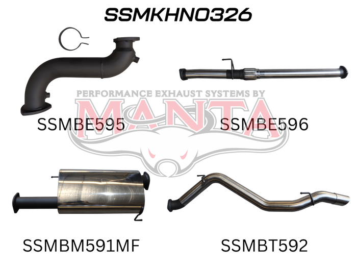 Manta - COLORADO 7 SUV 2.8L TURBO BACK WITHOUT CAT & WITH CENTRE MUFFLER (SSMKHN0326) - (SSMKHN0326)