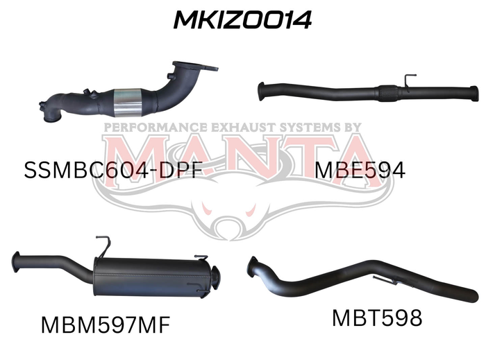 Manta - DMAX 2017 ON 3.0L TURBO BACK WITH CAT - (MKIZ0014)