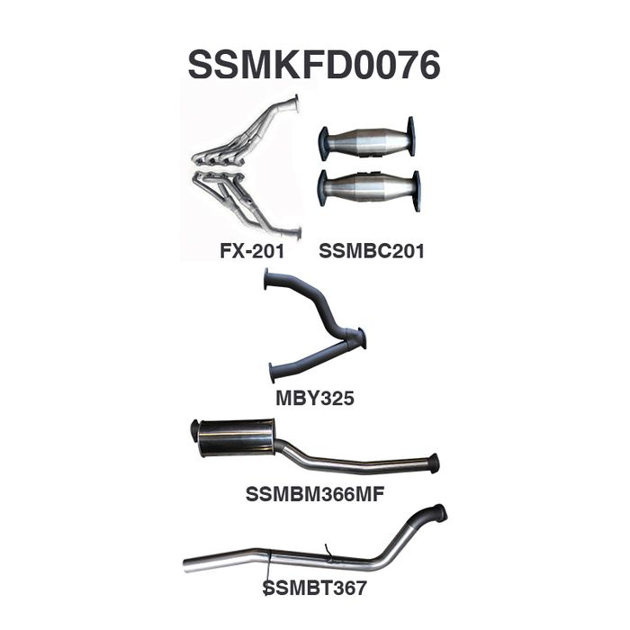 Manta - Falcon AU V8 Ute 3in With Extractors Muffler/Tailpipe - (SSMKFD0076)