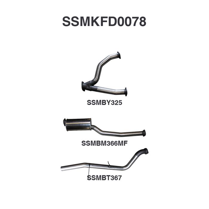 Manta - Falcon AU V8 Ute 3in CatBack Muffler/Tailpipe - (SSMKFD0078)