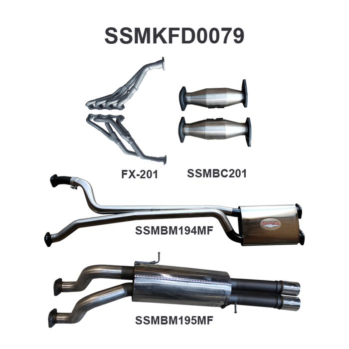 Manta - Falcon AU V8 Ute 2.5in Dual With Extractors Muffler/Muffler - (SSMKFD0079)
