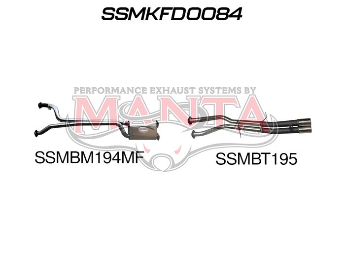 Manta - Falcon AU V8 Ute 2.5in Dual Catback Muffler/Tailpipe - (SSMKFD0084)