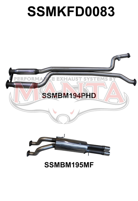 Manta - Falcon AU V8 Ute 2.5in Dual Catback Hotdog/Muffler - (SSMKFD0083)