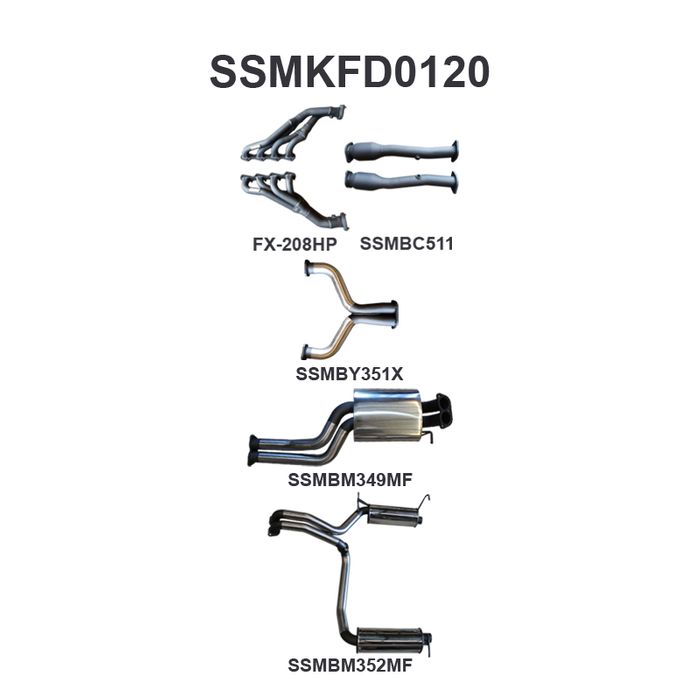 Manta - BF GT V8 4V Sedan 2.5in L & R With Extractors Muffler/Muffler (SSMKFD0120) - (SSMKFD0120)