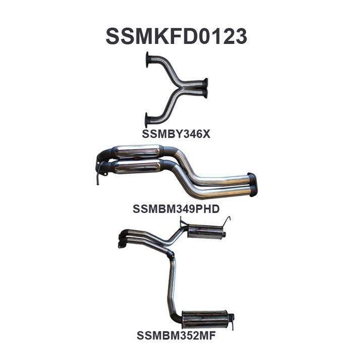 Manta - BF GT V8 Sedan 2.5in L & R CatBack Hotdog/Muffler (SSMKFD0123) - (SSMKFD0123)