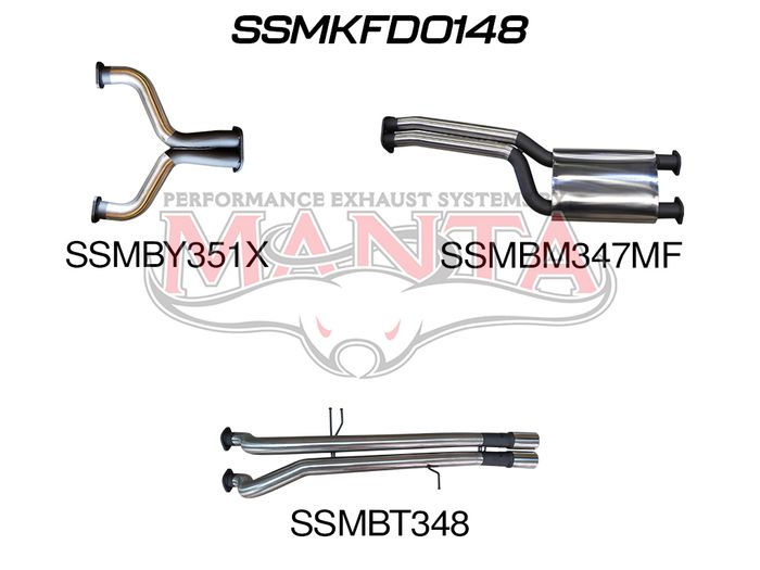 Manta - BA BF V8 Ute 2.5in Dual CatBack Muffler/Tailpipe (SSMKFD0148) - (SSMKFD0148)
