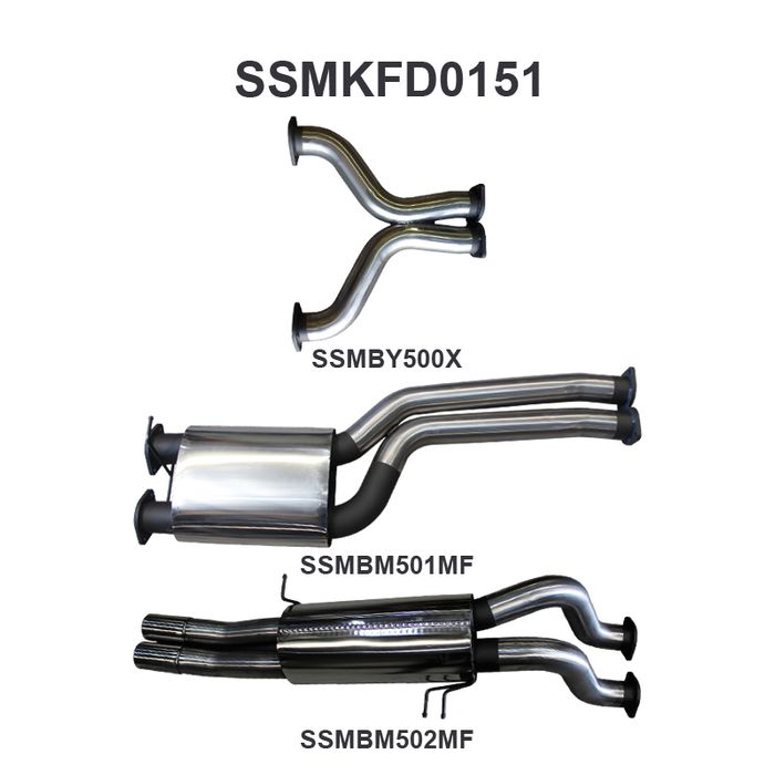 Manta - BA BF V8 Ute 3in Dual CatBack Muffler/Muffler (SSMKFD0151) - (SSMKFD0151)