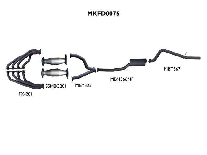 Manta - Falcon AU V8 Ute 3in With Extractors Muffler/Tailpipe - (MKFD0076)