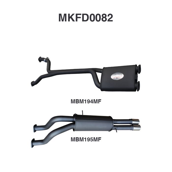 Manta - Falcon AU V8 Ute 2.5in Dual Catback Muffler/Muffler - (MKFD0082)