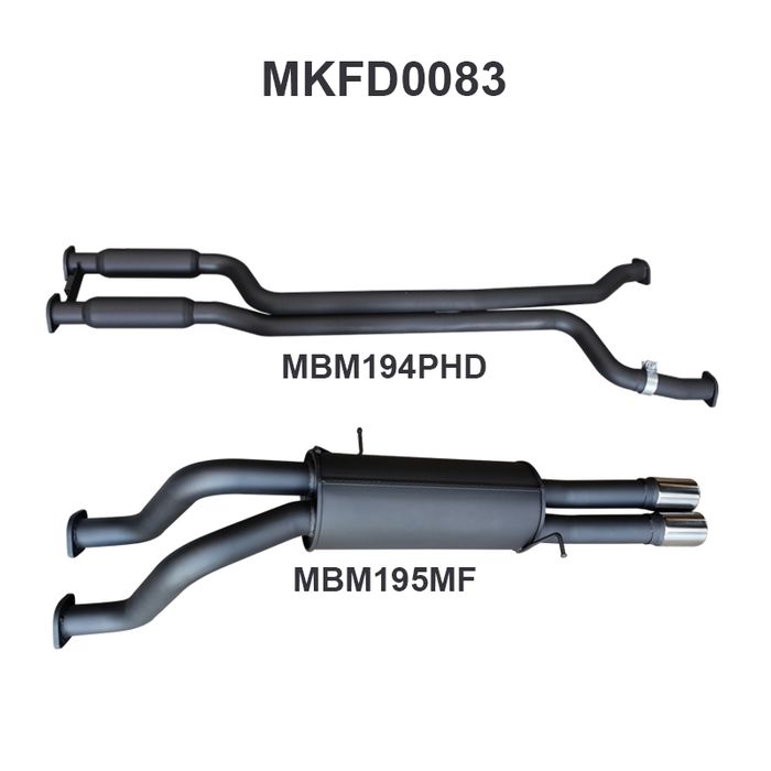Manta - Falcon AU V8 Ute 2.5in Dual Catback Hotdog/Muffler - (MKFD0083)