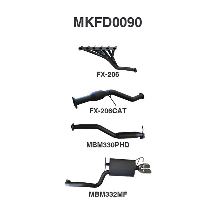 Manta - Falcon BA BF XR6 Sedan Full System Hotdog/Muffler - (MKFD0090)