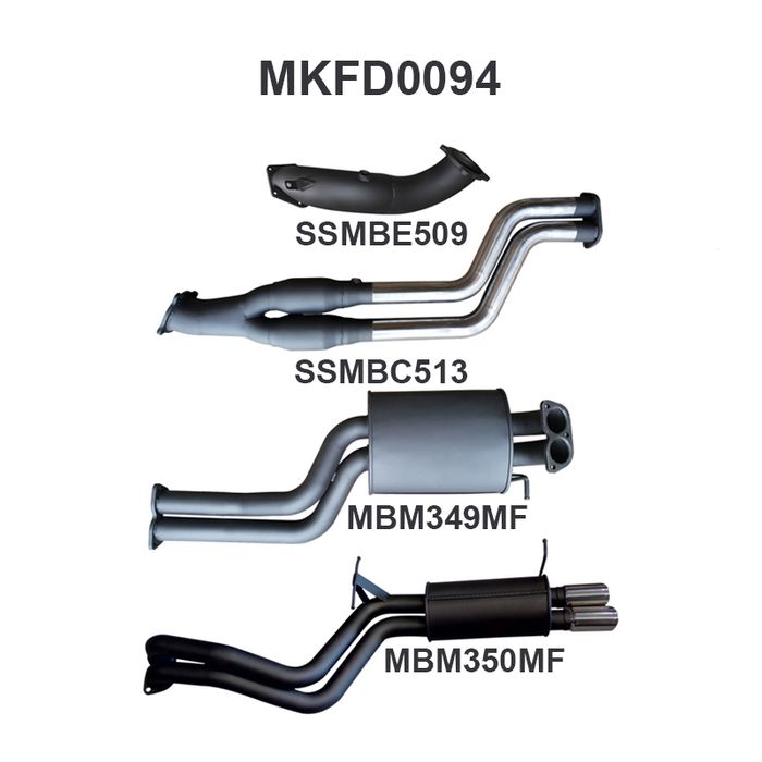 Manta - Falcon BA BF XR6 Turbo 2.5in Dual Turbo Back - (MKFD0094)