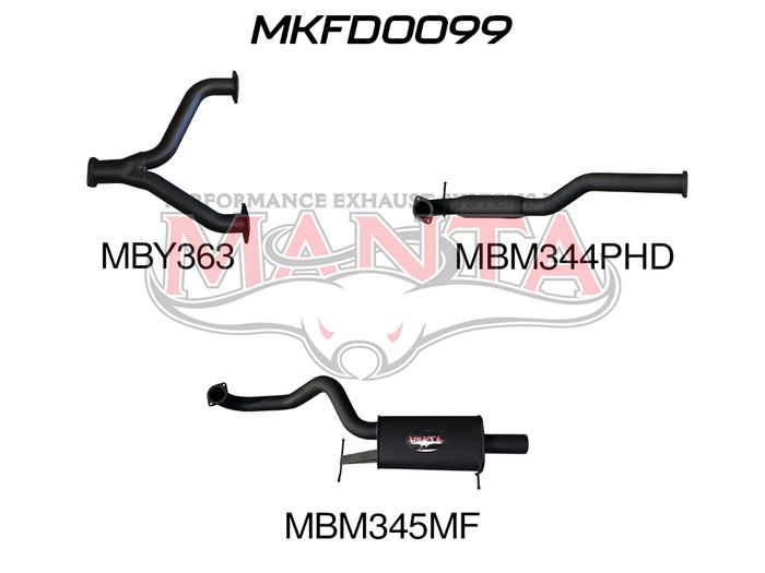 Manta - Falcon BA BF V8 Sedan 3in Catback Hotdog/Muffler - (MKFD0099)