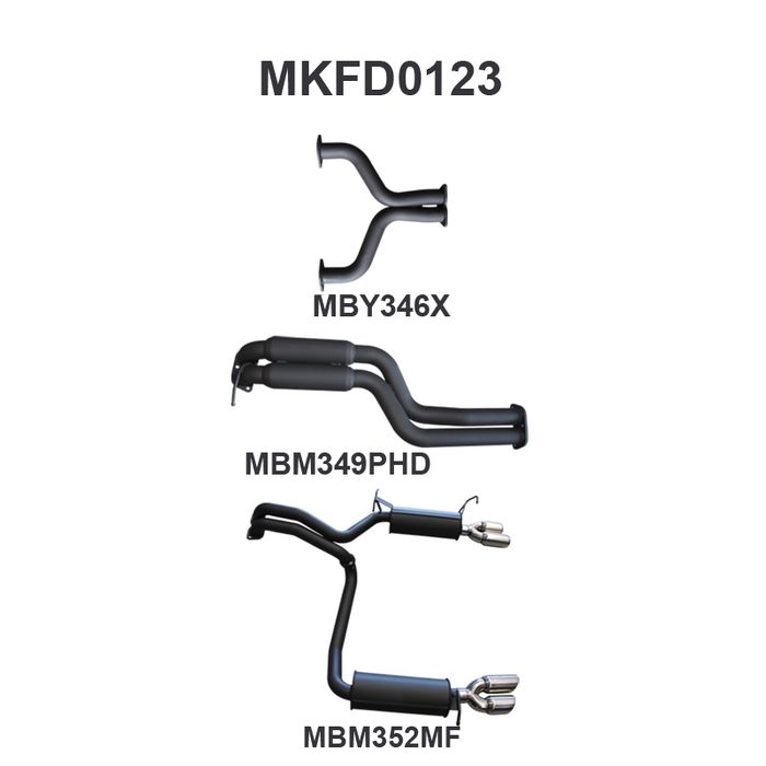 Manta - BF GT V8 Sedan 2.5in L & R CatBack Hotdog/Muffler (MKFD0123) - (MKFD0123)