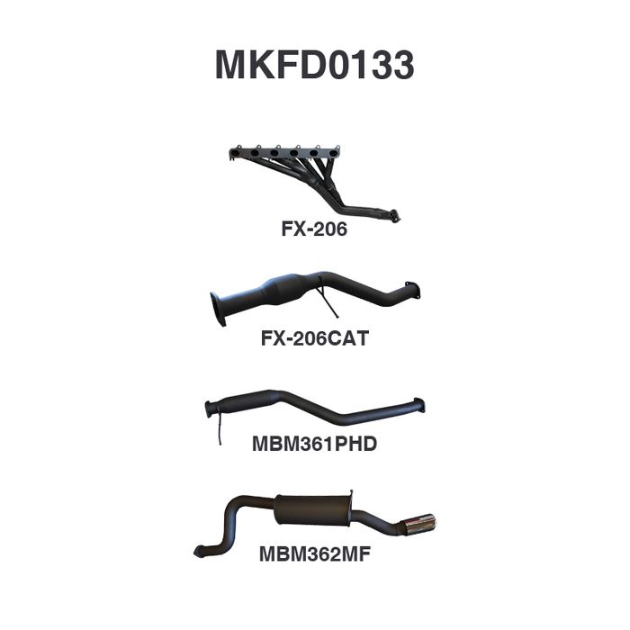Manta - Falcon BA BF 6cl XR6 Ute Full System Hotdog/Muffler - (MKFD0133)