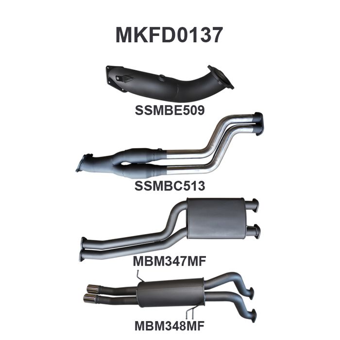 Manta - BA BF XR6 Turbo Ute 2.5in Dual Turbo Back (MKFD0137) - (MKFD0137)