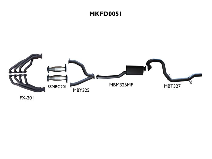 Manta - Falcon AU V8 Sedan 3in With Extractors Muffler/Tailpipe - (MKFD0051)