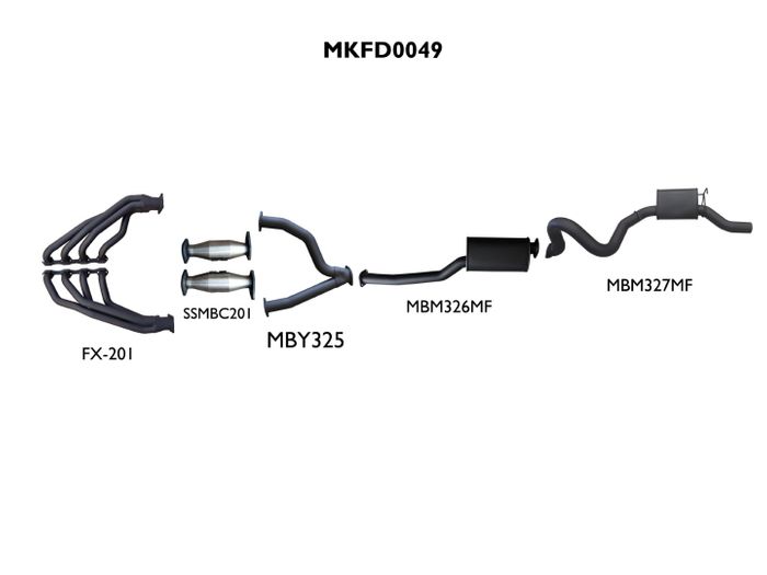 Manta - Falcon AU LIVE AXLE V8 Sedan 3in With Extractors Muffler/Muffler - (MKFD0049)