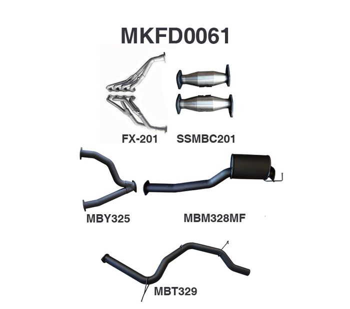 Manta - Falcon AU V8 IRS Sedan 3in With Extractors Muffler/Tailpipe - (MKFD0061)