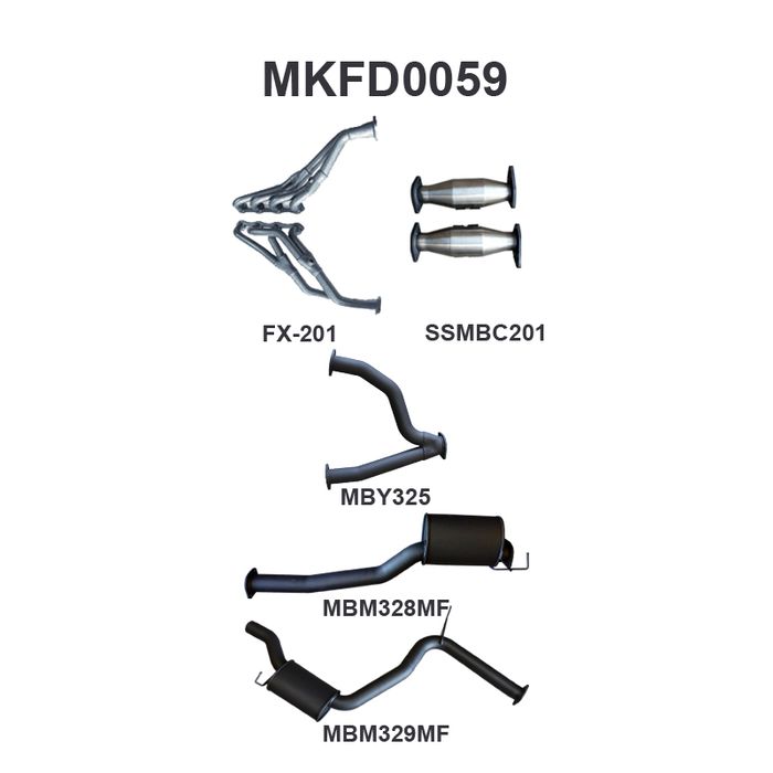 Manta - Falcon AU V8 IRS Sedan 3in With Extractors Muffler/Muffler - (MKFD0059)