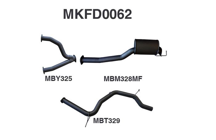 Manta - Falcon AU V8 IRS Sedan 3in CatBack Muffler/Tailpipe - (MKFD0062)