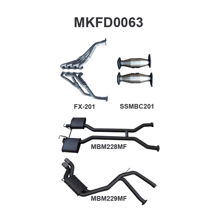 Manta - Falcon AU V8 IRS SDN 2.5in Dual With Extractors Muffler - (MKFD0063)