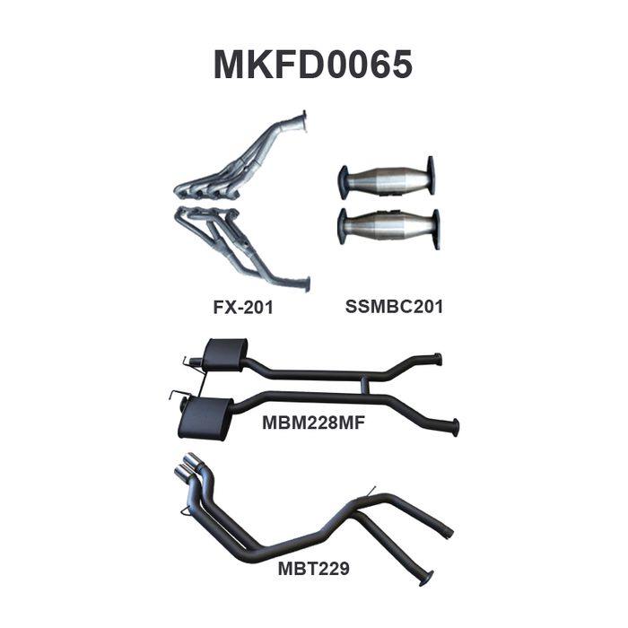 Manta - Falcon AU V8 IRS SDN 2.5in Dual With Extractors Tailpipe - (MKFD0065)