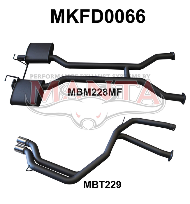 Manta - Falcon AU V8 IRS SDN 2.5in Dual Catback Tailpipe - (MKFD0066)