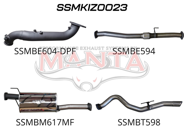 Manta - DMAX 2020 ON 3.0L TURBO BACK WITHOUT CAT & WITH MUFFLER - (SSMKIZ0023)