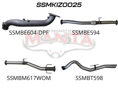 Manta - DMAX 2020 ON 3.0L TURBO BACK WITHOUT CAT & WITHOUT MUFFLER - (SSMKIZ0025)