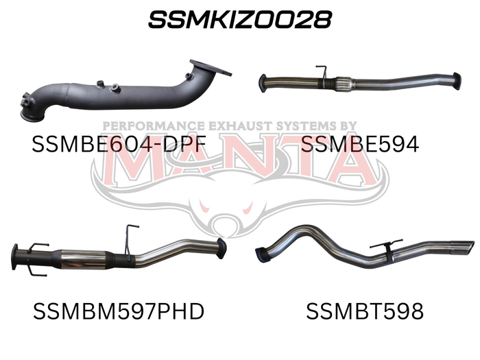 Manta - DMAX 2017 ON 3.0L TURBO BACK WITHOUT CAT & WITH HOTDOG - (SSMKIZ0028)