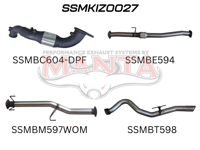 Manta - DMAX 2017 ON 3.0L TURBO BACK WITH CAT & WITHOUT MUFFLER - (SSMKIZ0027)