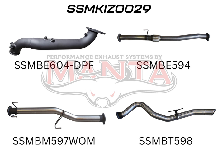 Manta - DMAX 2017 ON 3.0L TURBO BACK WITHOUT CAT & WITHOUT MUFFLER - (SSMKIZ0029)